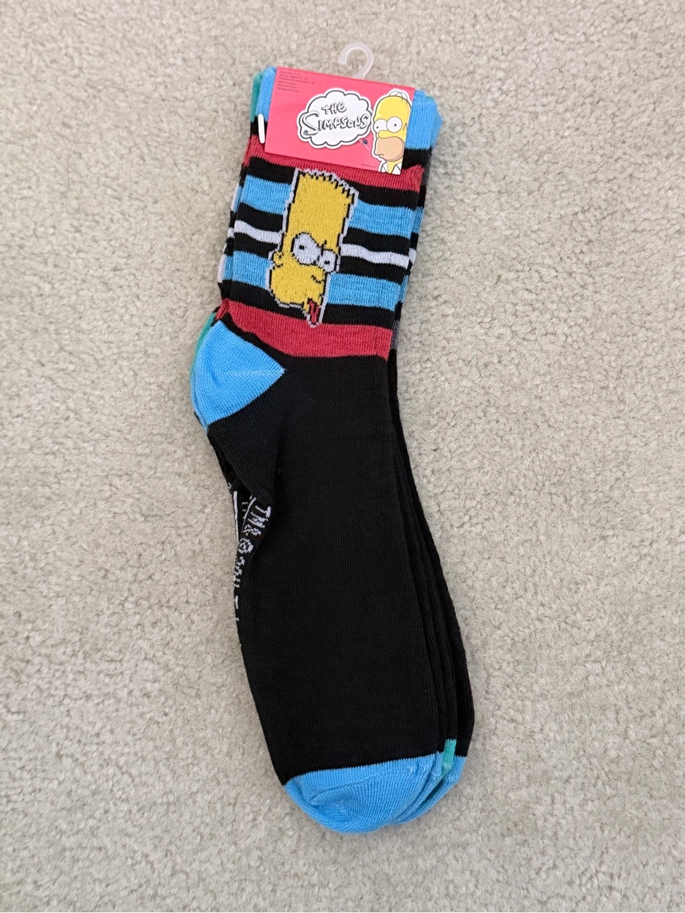 Bart Simpsons Crew Socks - Black & Blue